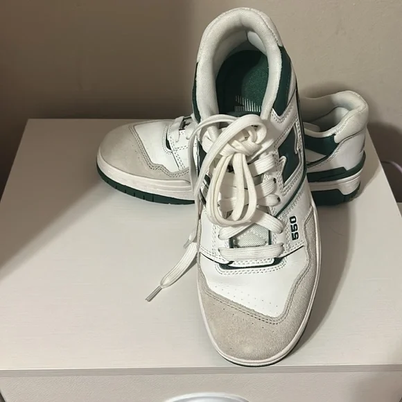 New Balance 550 Sneakers - White and Dark Green - Picture 3 of 4